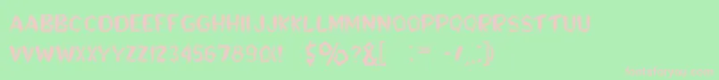 OldDays-fontti – vaaleanpunaiset fontit vihreällä taustalla