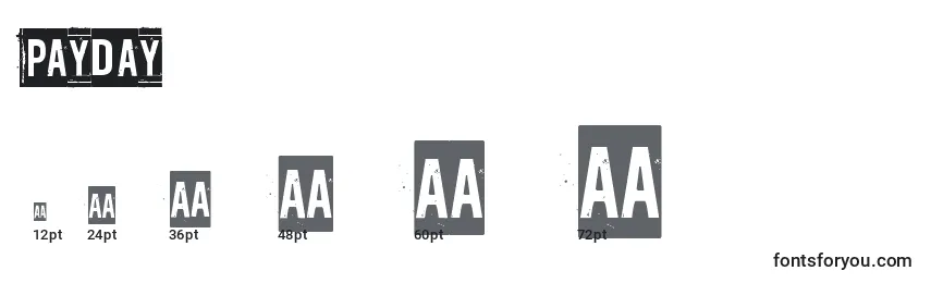 Payday Font Sizes