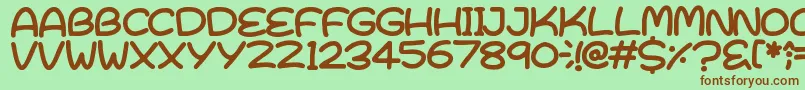 BrightEarly Font – Brown Fonts on Green Background