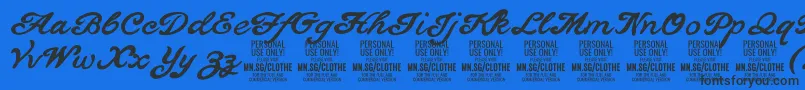 ClothePersonalUseOnly Font – Black Fonts on Blue Background