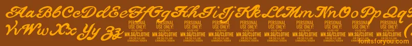 ClothePersonalUseOnly Font – Orange Fonts on Brown Background