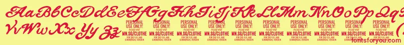 ClothePersonalUseOnly Font – Red Fonts on Yellow Background