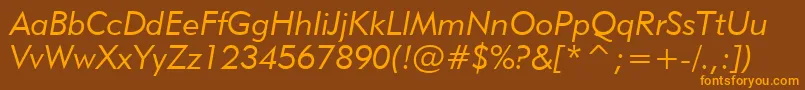Шрифт Geometric415LiteItalicBt – оранжевые шрифты на коричневом фоне