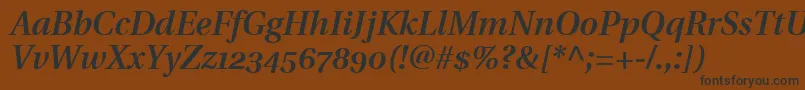 UtopiaSemiboldItalicWithOldstyleFigures Font – Black Fonts on Brown Background