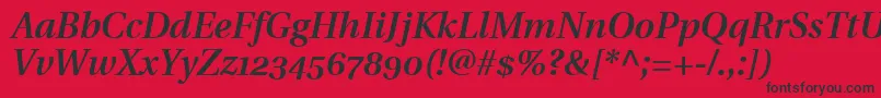 UtopiaSemiboldItalicWithOldstyleFigures Font – Black Fonts on Red Background