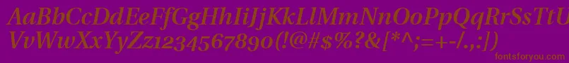 UtopiaSemiboldItalicWithOldstyleFigures Font – Brown Fonts on Purple Background