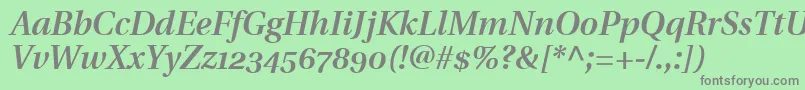UtopiaSemiboldItalicWithOldstyleFigures Font – Gray Fonts on Green Background