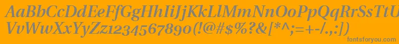 UtopiaSemiboldItalicWithOldstyleFigures Font – Gray Fonts on Orange Background