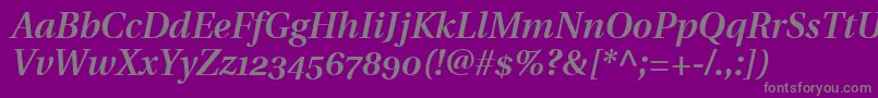 UtopiaSemiboldItalicWithOldstyleFigures Font – Gray Fonts on Purple Background