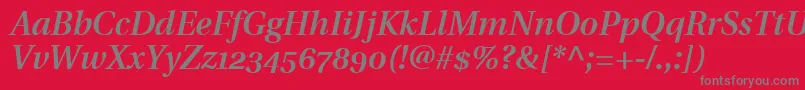 UtopiaSemiboldItalicWithOldstyleFigures Font – Gray Fonts on Red Background