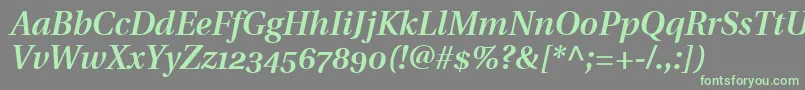 UtopiaSemiboldItalicWithOldstyleFigures Font – Green Fonts on Gray Background