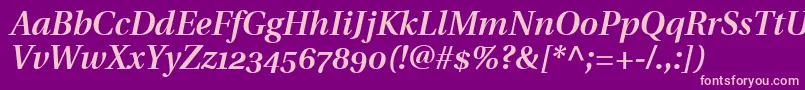 UtopiaSemiboldItalicWithOldstyleFigures Font – Pink Fonts on Purple Background