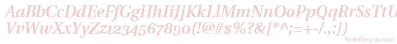 UtopiaSemiboldItalicWithOldstyleFigures Font – Pink Fonts on White Background