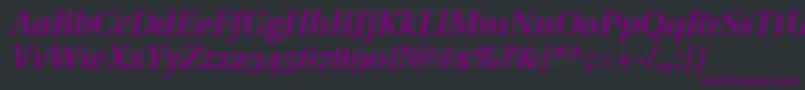 UtopiaSemiboldItalicWithOldstyleFigures Font – Purple Fonts on Black Background