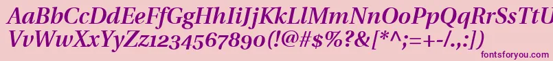 UtopiaSemiboldItalicWithOldstyleFigures Font – Purple Fonts on Pink Background