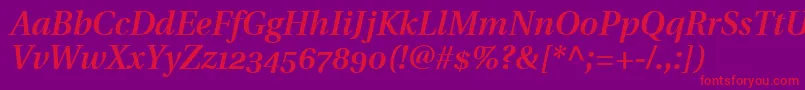 fuente UtopiaSemiboldItalicWithOldstyleFigures – Fuentes Rojas Sobre Fondo Morado