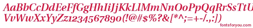 UtopiaSemiboldItalicWithOldstyleFigures Font – Red Fonts on White Background