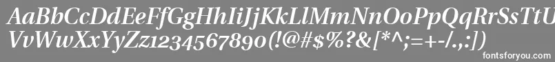 フォントUtopiaSemiboldItalicWithOldstyleFigures – 灰色の背景に白い文字