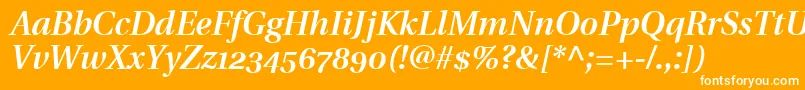 UtopiaSemiboldItalicWithOldstyleFigures Font – White Fonts on Orange Background