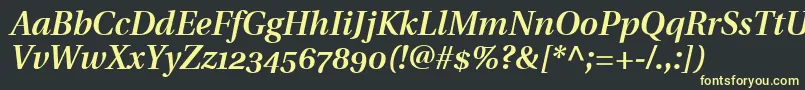 UtopiaSemiboldItalicWithOldstyleFigures Font – Yellow Fonts on Black Background
