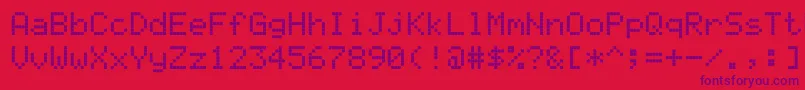 Alphasmart3000 Font – Purple Fonts on Red Background
