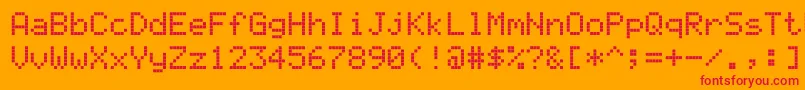 Alphasmart3000 Font – Red Fonts on Orange Background