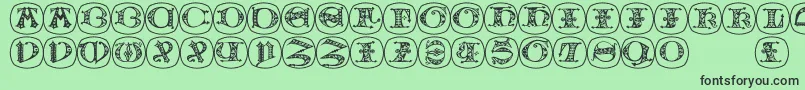 Uncialbuttonsb Font – Black Fonts on Green Background