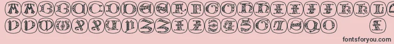 Uncialbuttonsb Font – Black Fonts on Pink Background