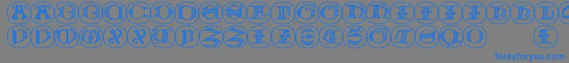 Uncialbuttonsb Font – Blue Fonts on Gray Background