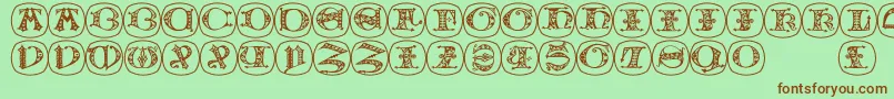 Uncialbuttonsb Font – Brown Fonts on Green Background