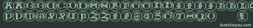 Uncialbuttonsb Font – Green Fonts on Black Background