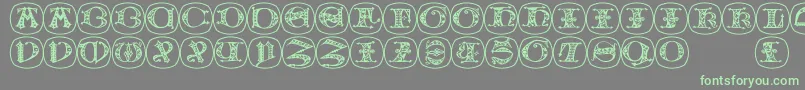 Uncialbuttonsb Font – Green Fonts on Gray Background