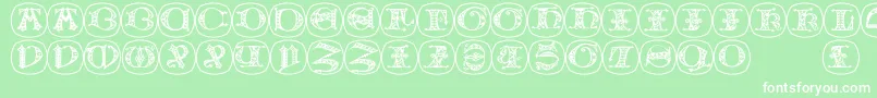 Uncialbuttonsb Font – White Fonts on Green Background