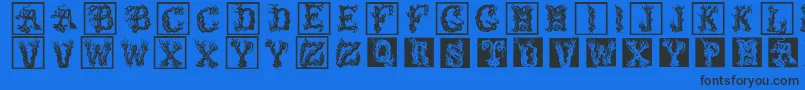 Treelike Font – Black Fonts on Blue Background