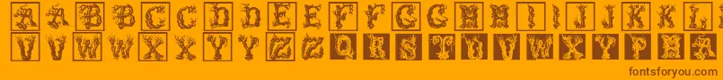 Treelike-Schriftart – Braune Schriften auf orangefarbenem Hintergrund