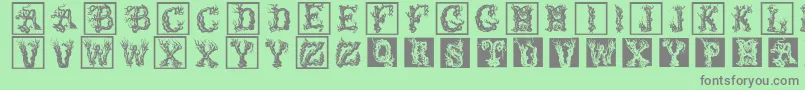 Treelike Font – Gray Fonts on Green Background