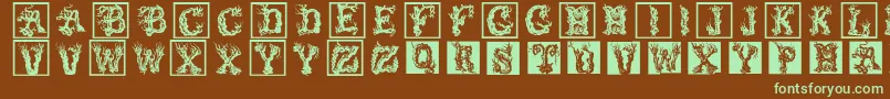 Treelike Font – Green Fonts on Brown Background