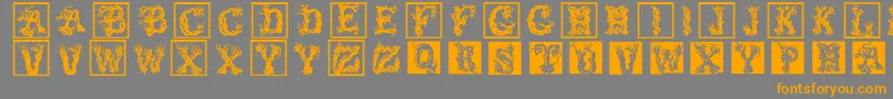 Treelike-Schriftart – Orangefarbene Schriften auf grauem Hintergrund