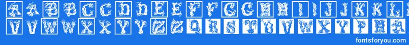 Treelike Font – White Fonts on Blue Background