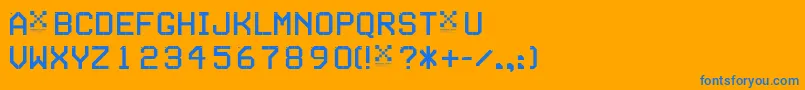 TseriesC Font – Blue Fonts on Orange Background