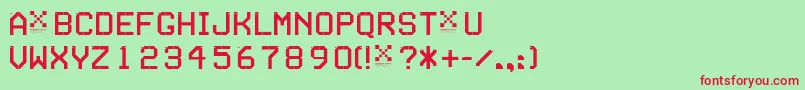 TseriesC Font – Red Fonts on Green Background