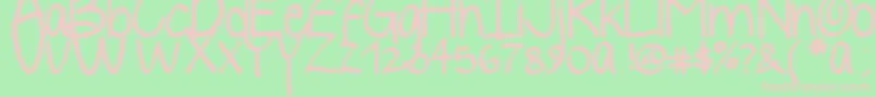 Yelly Font – Pink Fonts on Green Background