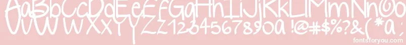 Yelly Font – White Fonts on Pink Background