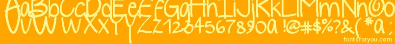 Yelly Font – Yellow Fonts on Orange Background