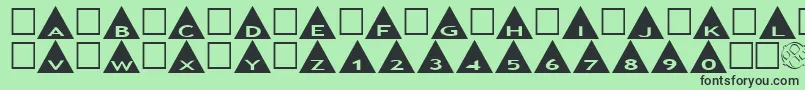 AlphashapesTriangles Font – Black Fonts on Green Background