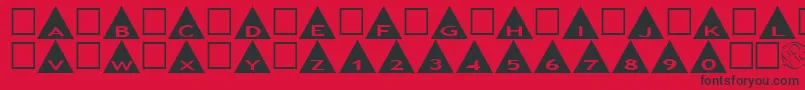フォントAlphashapesTriangles – 赤い背景に黒い文字
