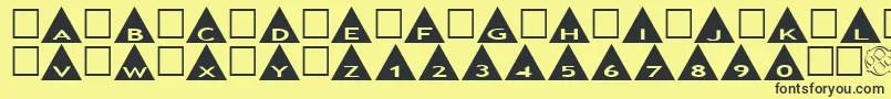 AlphashapesTriangles Font – Black Fonts on Yellow Background