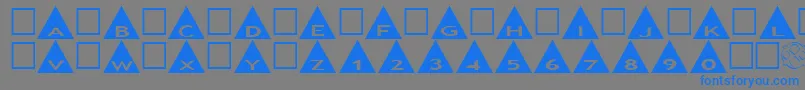 AlphashapesTriangles-Schriftart – Blaue Schriften auf grauem Hintergrund