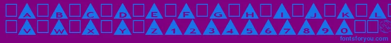 フォントAlphashapesTriangles – 紫色の背景に青い文字