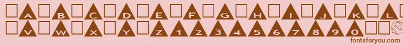 フォントAlphashapesTriangles – ピンクの背景に茶色のフォント